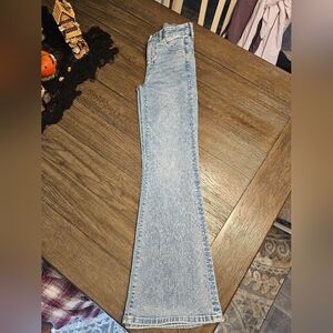 American Eagle Light Blue Flare Jeans Luxe Stretch Super Hi-Rise Flare